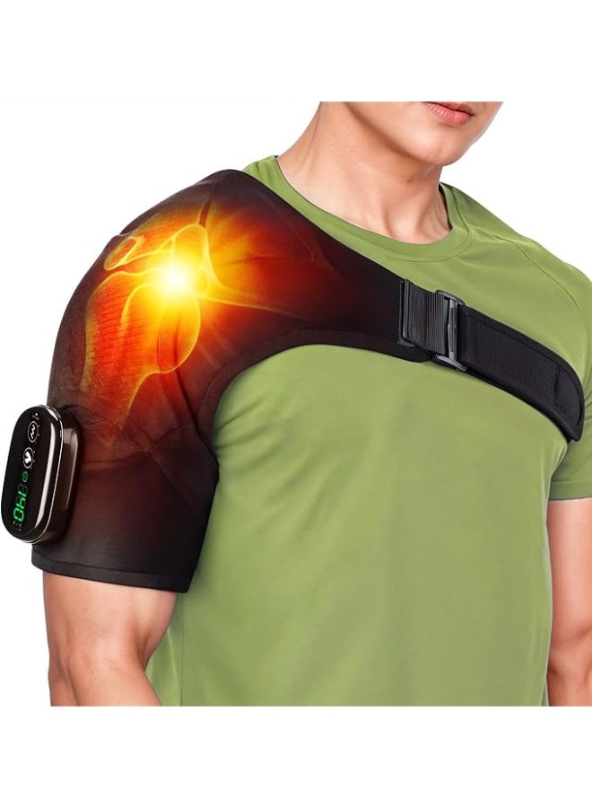 1Pcs Heated Shoulder Wrap with Massage, Shoulder Heating Pad for Rotator Cuff Frozen Shoulder, Cordless Shoulder Heating Pads Shoulder Massager with Heat. ﻿ - Image 1